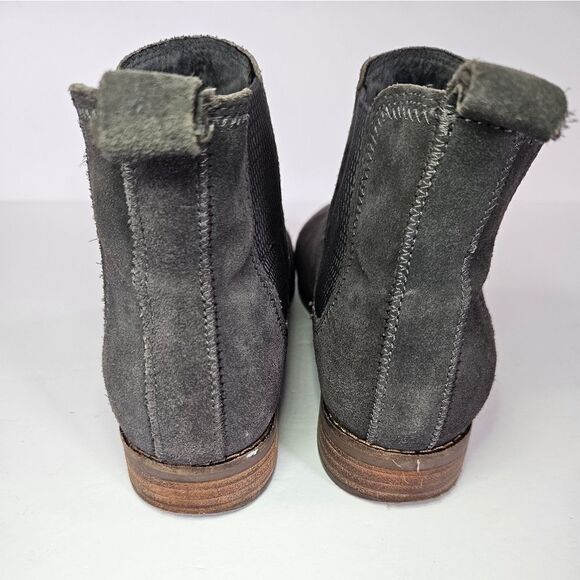 Toms Ella Grey Suede Leather Comfort Moto Ankle Booties Chelsea Boot Shoes 7 - Picture 7 of 12
